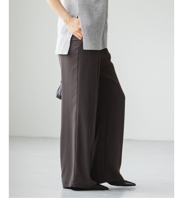 NOBLE「《追加》【洗える】ライトジョーゼットドレープパンツ」|スラックス|