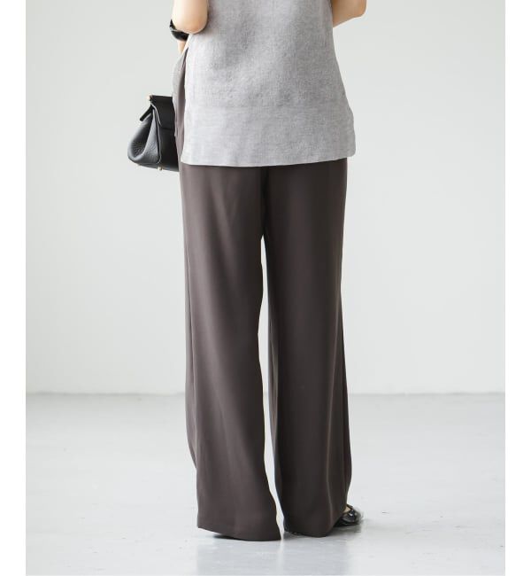 NOBLE「《追加》【洗える】ライトジョーゼットドレープパンツ」|スラックス|