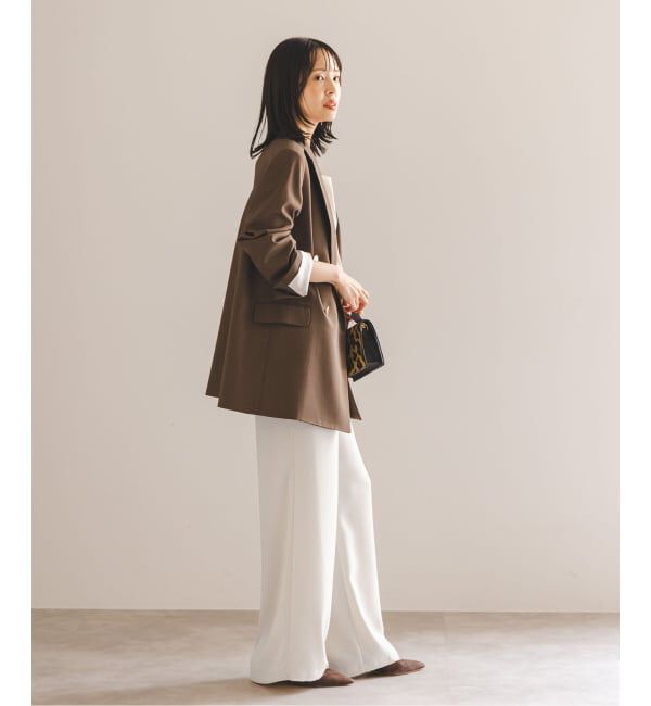 NOBLE「《追加》【洗える】ライトジョーゼットドレープパンツ」|スラックス|