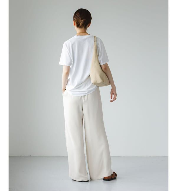 NOBLE「《追加》【洗える】ライトジョーゼットドレープパンツ」|スラックス|