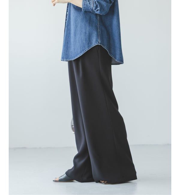 NOBLE「《追加》【洗える】ライトジョーゼットドレープパンツ」|スラックス|