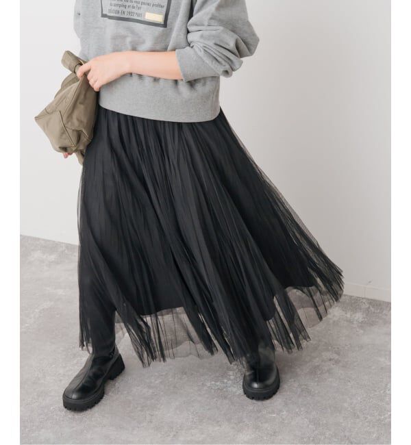 Spick and Span「ランダムチュールプリーツスカート」|スカート|
