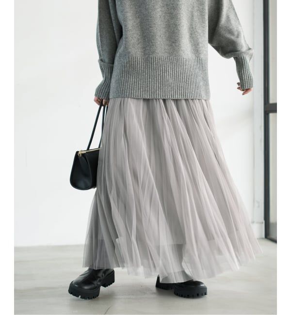 Spick and Span「ランダムチュールプリーツスカート」|スカート|