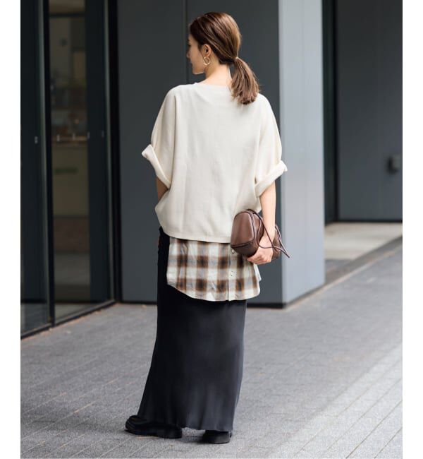 FRAMeWORK「ダブルジャガードハーフスリーブニット」|ニット・セーター|