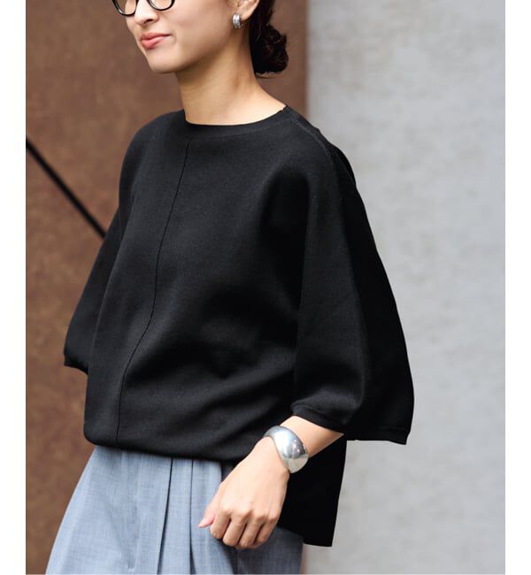 FRAMeWORK「ダブルジャガードハーフスリーブニット」|ニット・セーター|