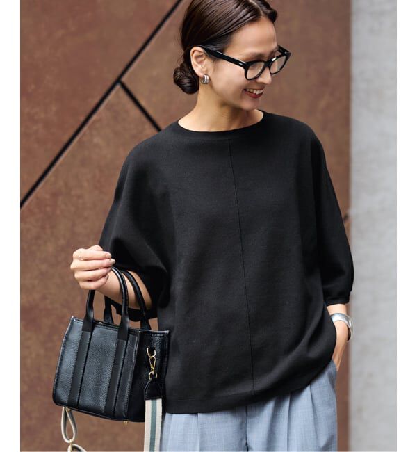 FRAMeWORK「ダブルジャガードハーフスリーブニット」|ニット・セーター|