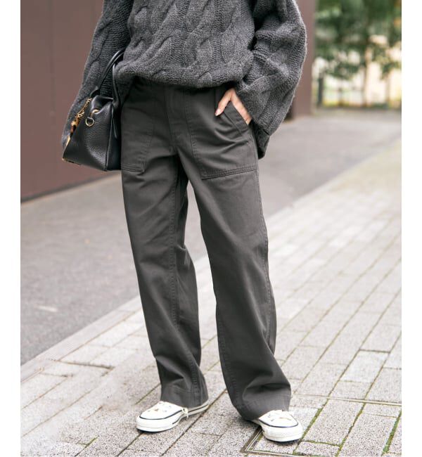 Spick and Span「《WEB限定 / 追加3》ルーズベイカーパンツ」|カーゴ|グレー