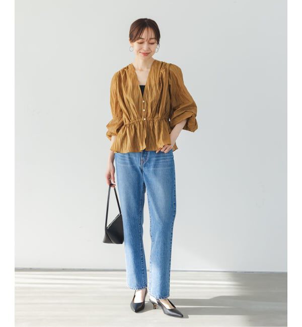 NOBLE「《予約》ランダムプリーツペプラムブラウス」|シャツ・ブラウス|