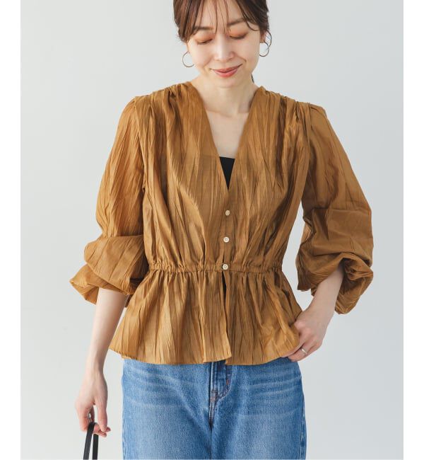 NOBLE「《予約》ランダムプリーツペプラムブラウス」|シャツ・ブラウス|