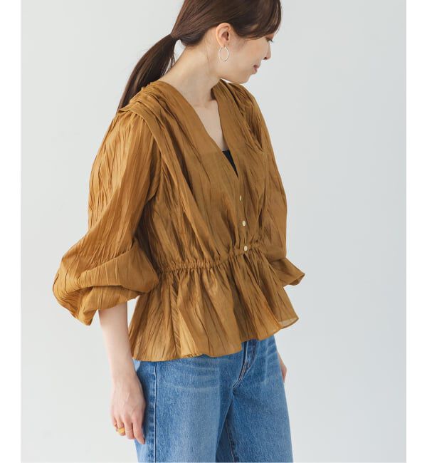 NOBLE「《予約》ランダムプリーツペプラムブラウス」|シャツ・ブラウス|