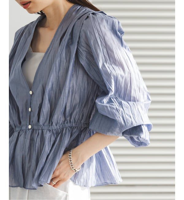 NOBLE「《予約》ランダムプリーツペプラムブラウス」|シャツ・ブラウス|