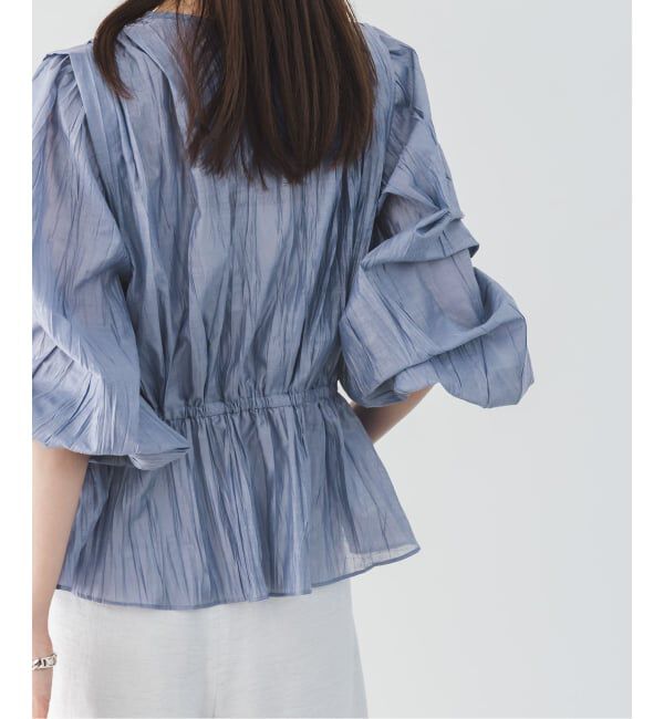 NOBLE「《予約》ランダムプリーツペプラムブラウス」|シャツ・ブラウス|