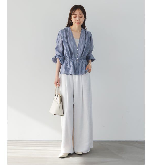 NOBLE「《予約》ランダムプリーツペプラムブラウス」|シャツ・ブラウス|