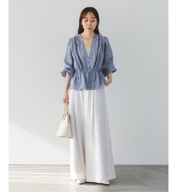 NOBLE「《予約》ランダムプリーツペプラムブラウス」|シャツ・ブラウス|