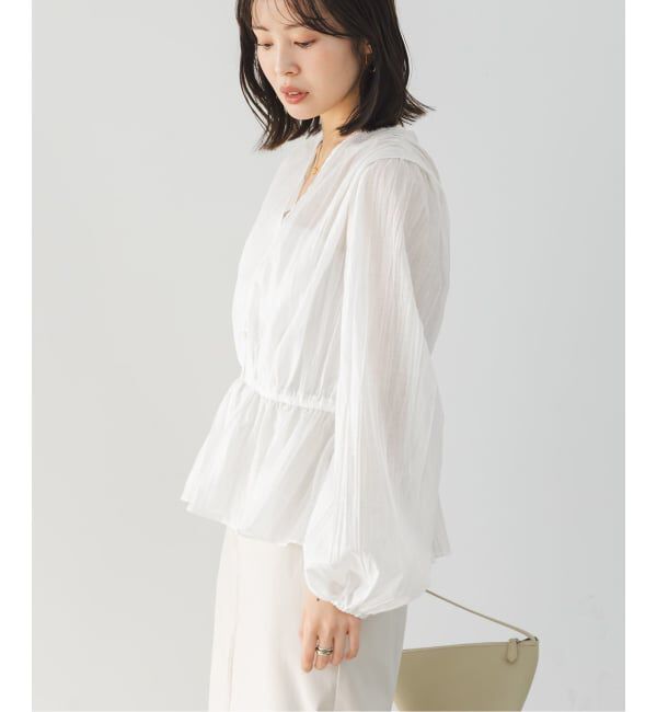 NOBLE「《予約》ランダムプリーツペプラムブラウス」|シャツ・ブラウス|