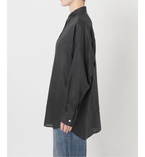 Spick and Span「《ゆったりサイズ》追加予約 80リネンカシュクール ビッグシャツ」|シャツ・ブラウス|