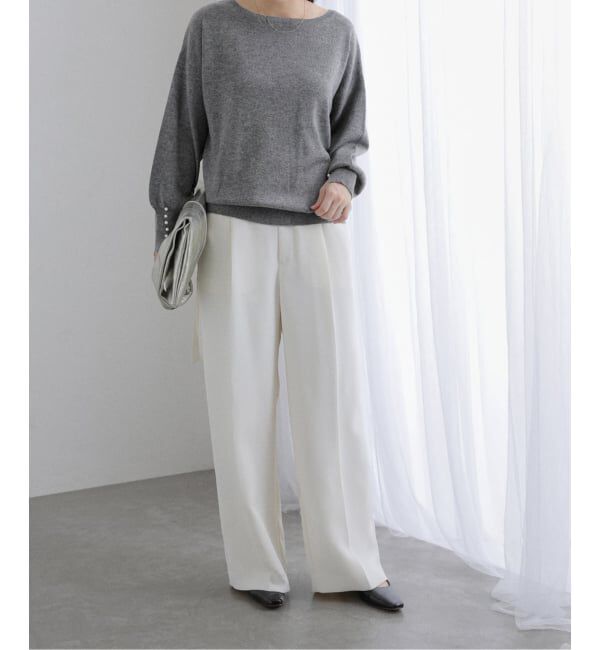  「ウールカシミヤパールニットプルオーバー」|ニット・セーター|