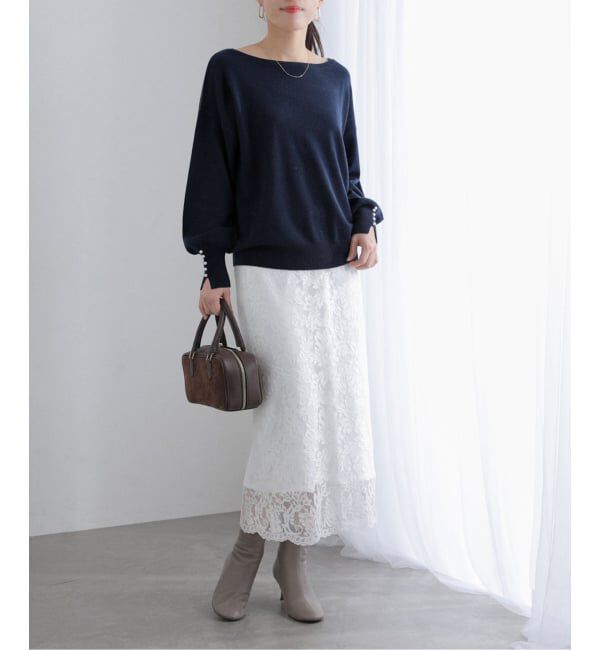  「ウールカシミヤパールニットプルオーバー」|ニット・セーター|