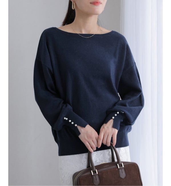  「ウールカシミヤパールニットプルオーバー」|ニット・セーター|