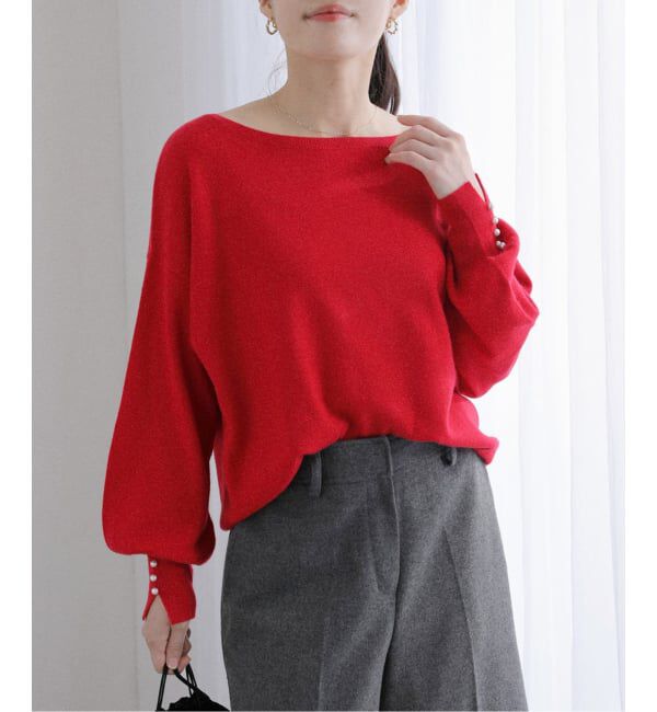  「ウールカシミヤパールニットプルオーバー」|ニット・セーター|