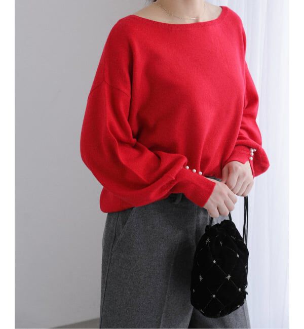  「ウールカシミヤパールニットプルオーバー」|ニット・セーター|