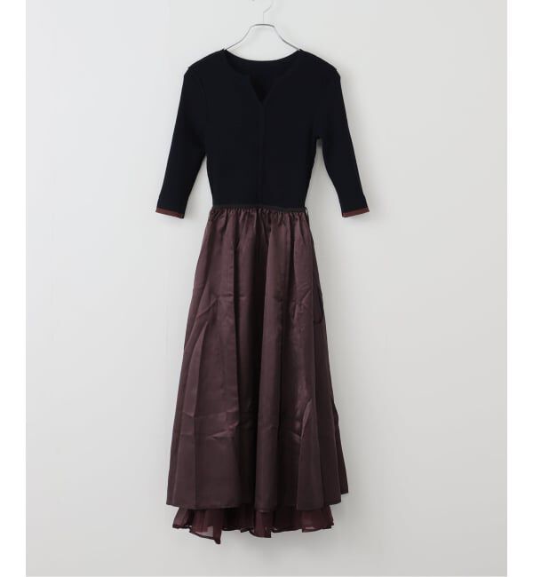  「【洗える】プリーツドッキングワンピース」|ワンピース|