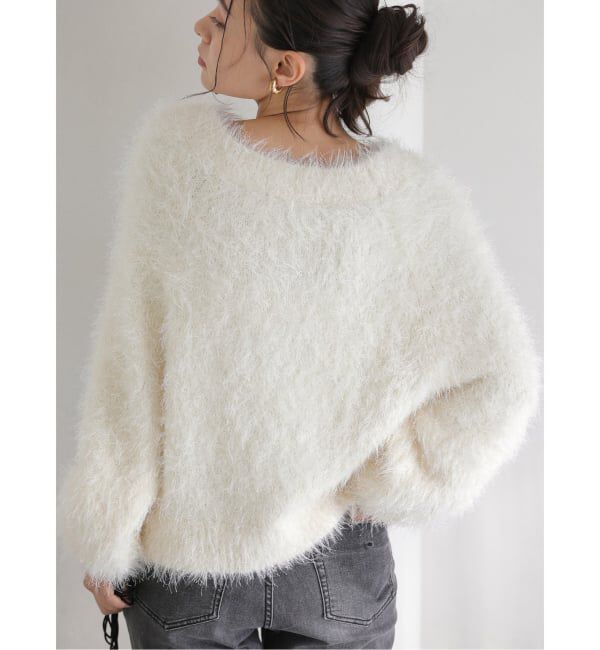  「【洗える】2WAYフェザーニット」|ニット・セーター|ホワイト