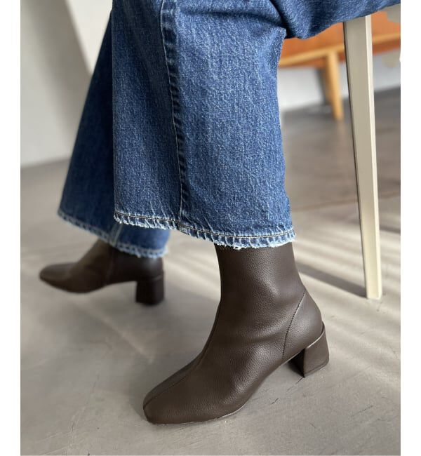  「《追加3》5cmスクエアフィットショートブーツ」|ショートブーツ|