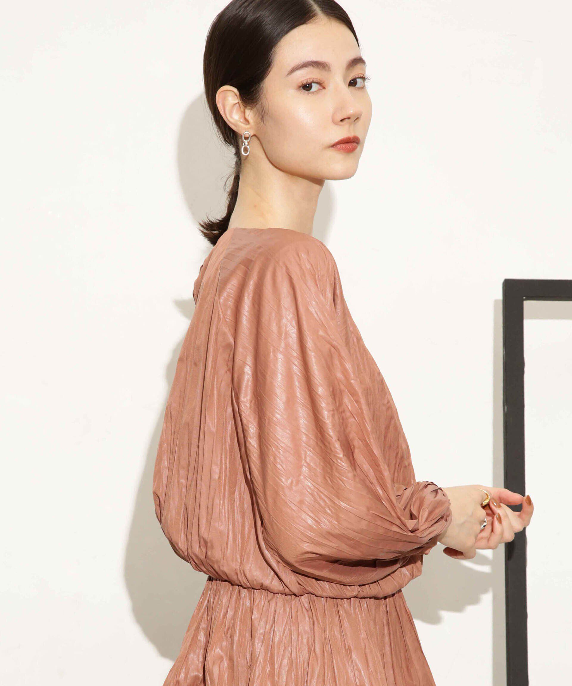 nano･universe「チンツサテンプリーツブラウス（セットアップ可）」|シャツ・ブラウス|