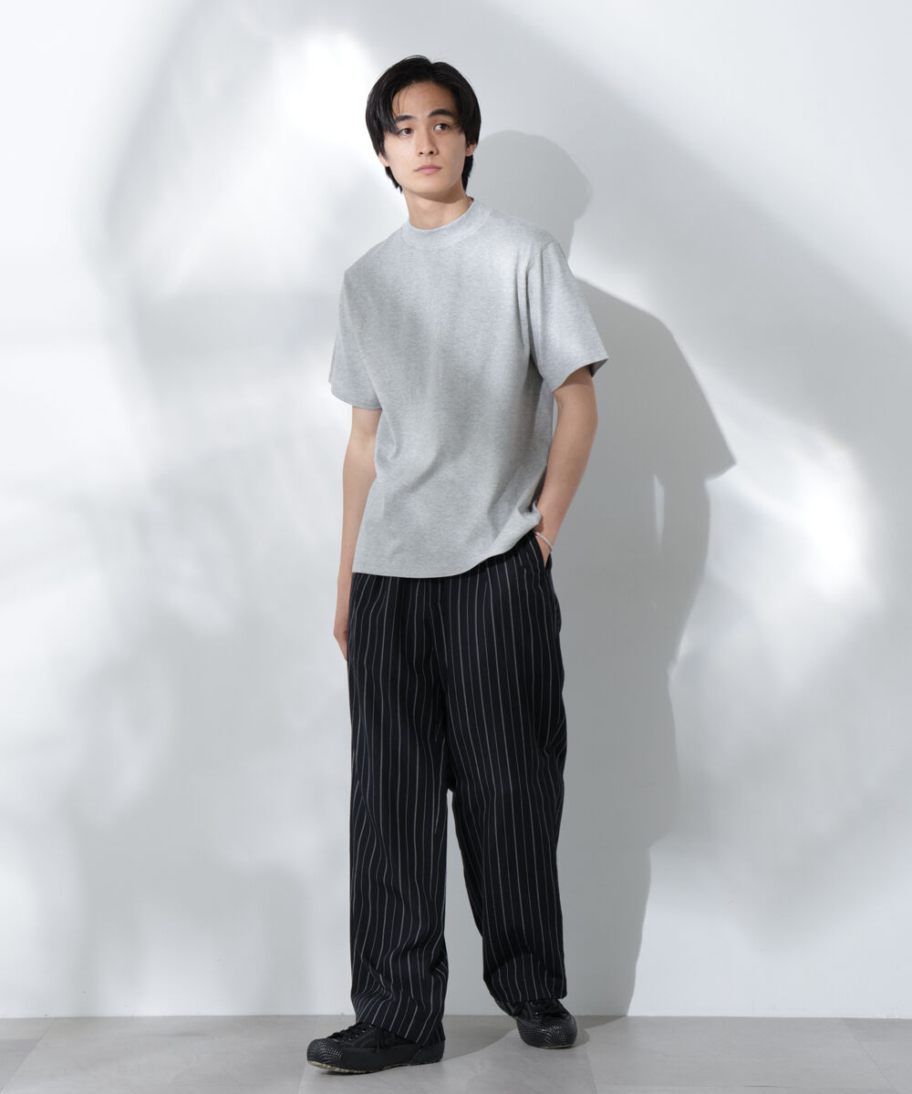 nano･universe「Anti Soaked(R)  汗染み防止 モックネックレギュラーシルエットTシャツ」|Tシャツ・カットソー|