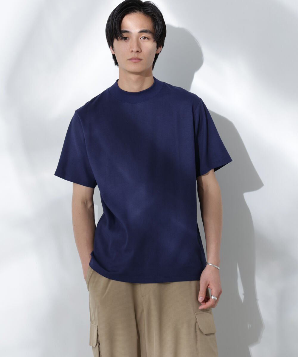 nano･universe「Anti Soaked(R)  汗染み防止 モックネックレギュラーシルエットTシャツ」|Tシャツ・カットソー|