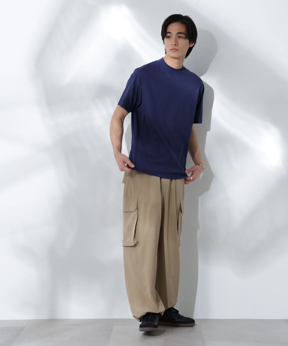 nano･universe「Anti Soaked(R)  汗染み防止 モックネックレギュラーシルエットTシャツ」|Tシャツ・カットソー|