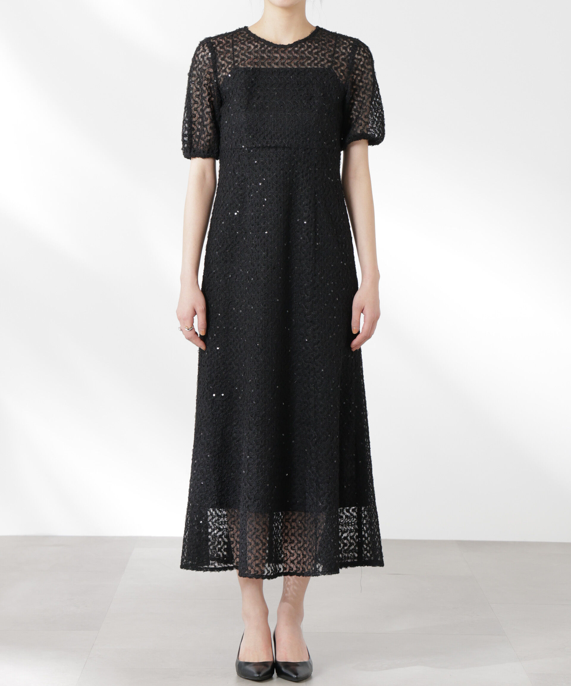 nano･universe「kaene/スパンコールレースドレス」|ワンピース|