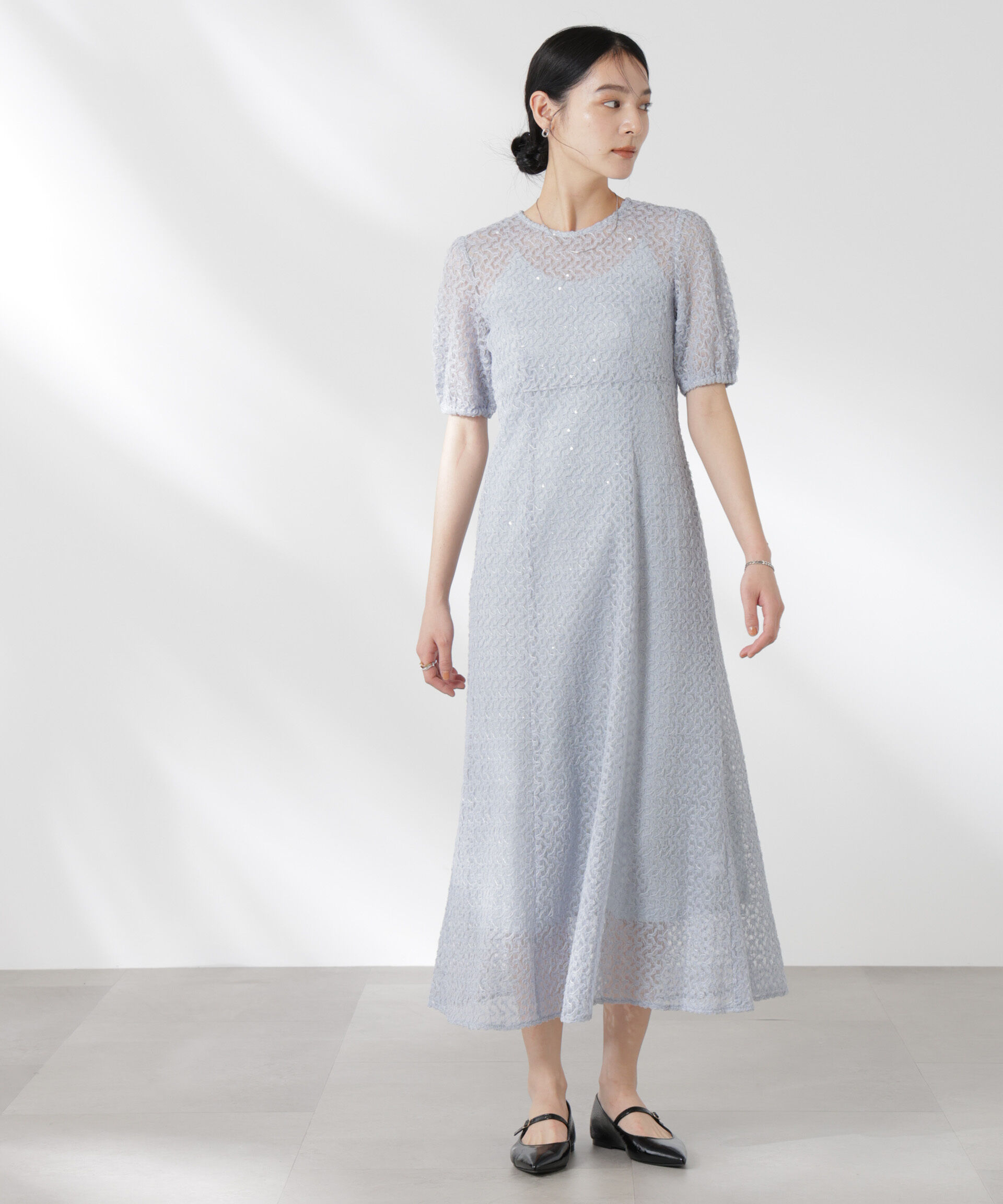 nano･universe「kaene/スパンコールレースドレス」|ワンピース|