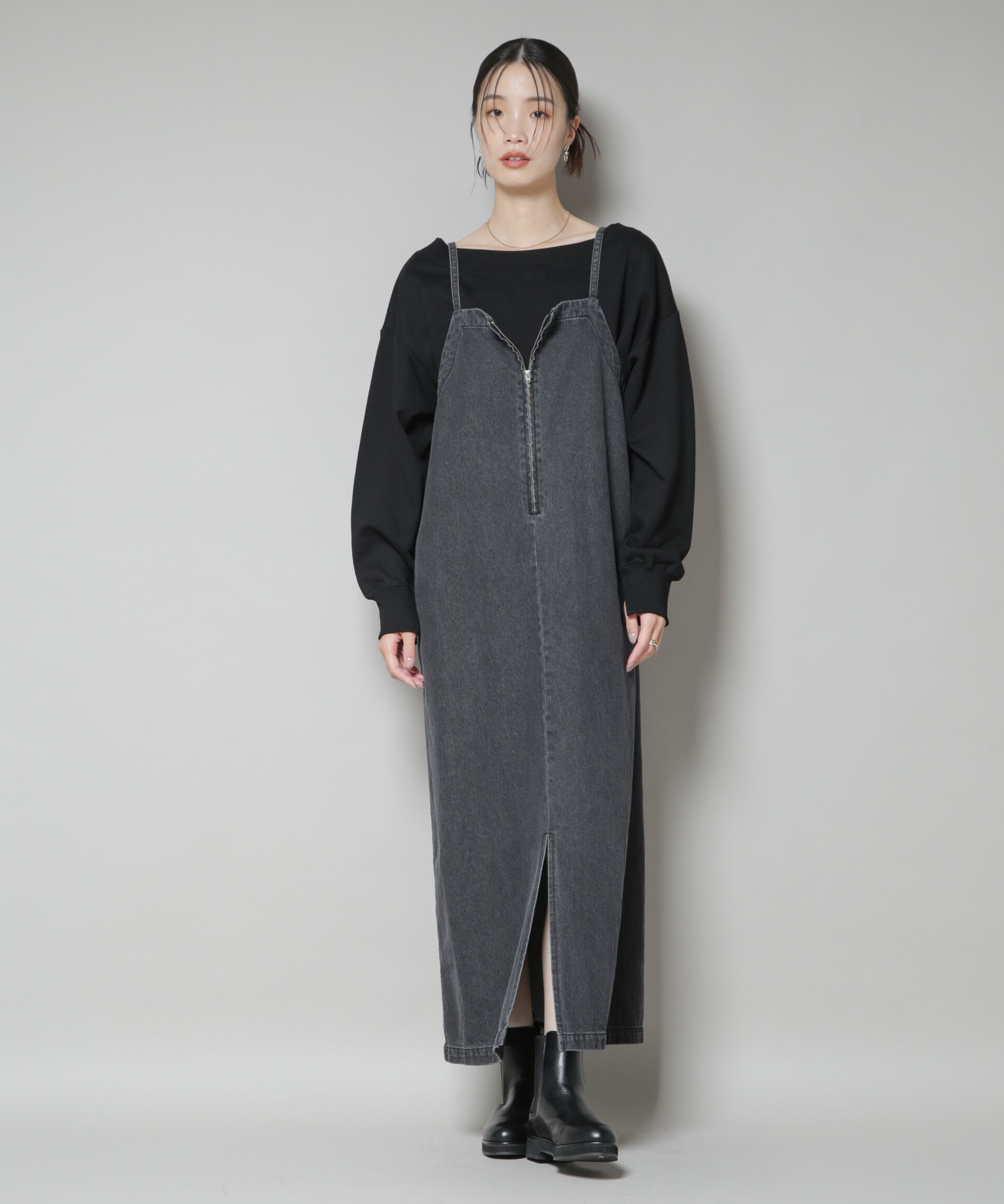 nano･universe「前後2wayデニムキャミソールワンピース」|ワンピース|