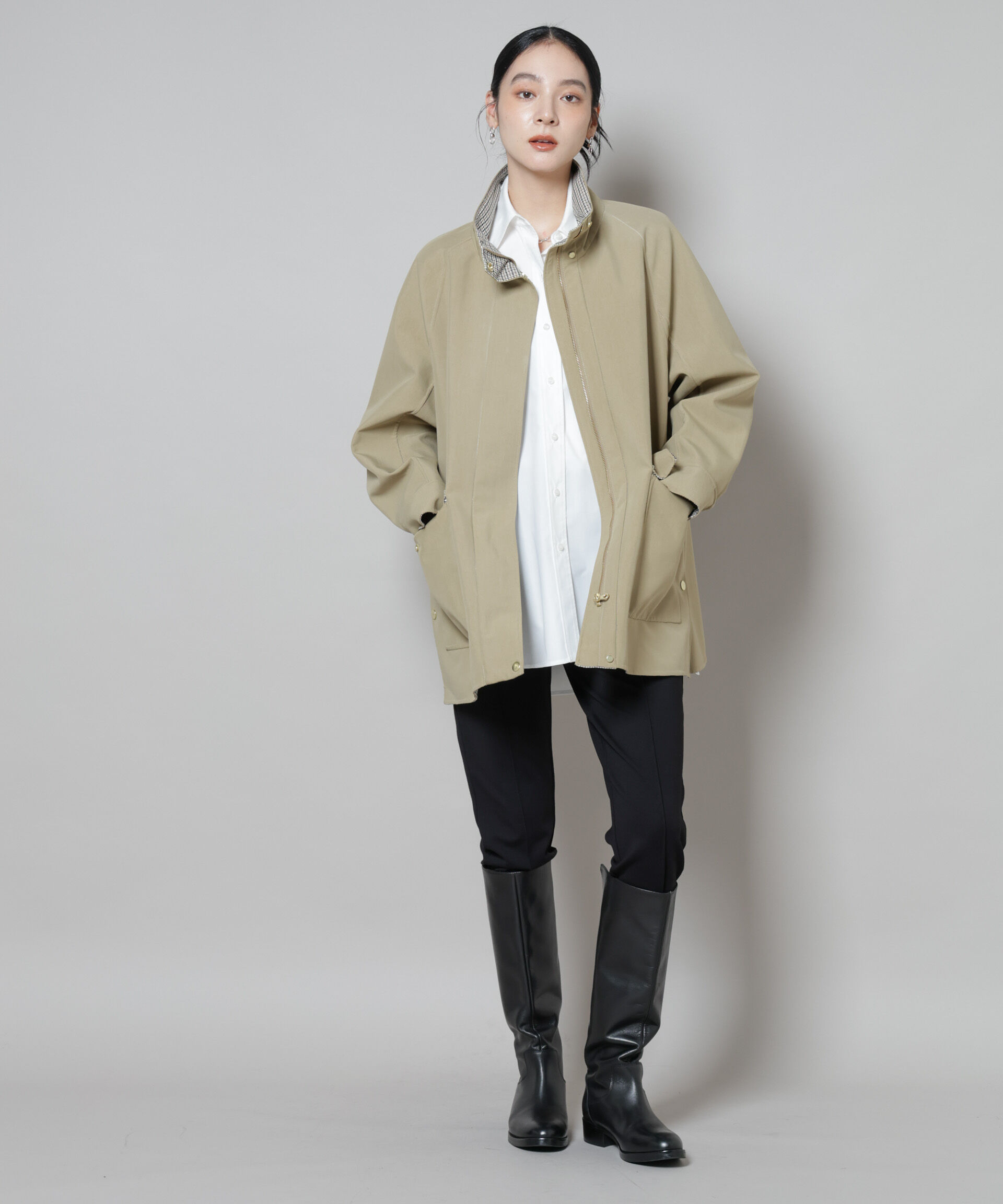 nano･universe「ピンタックポンチスリムパンツ」|チノ|