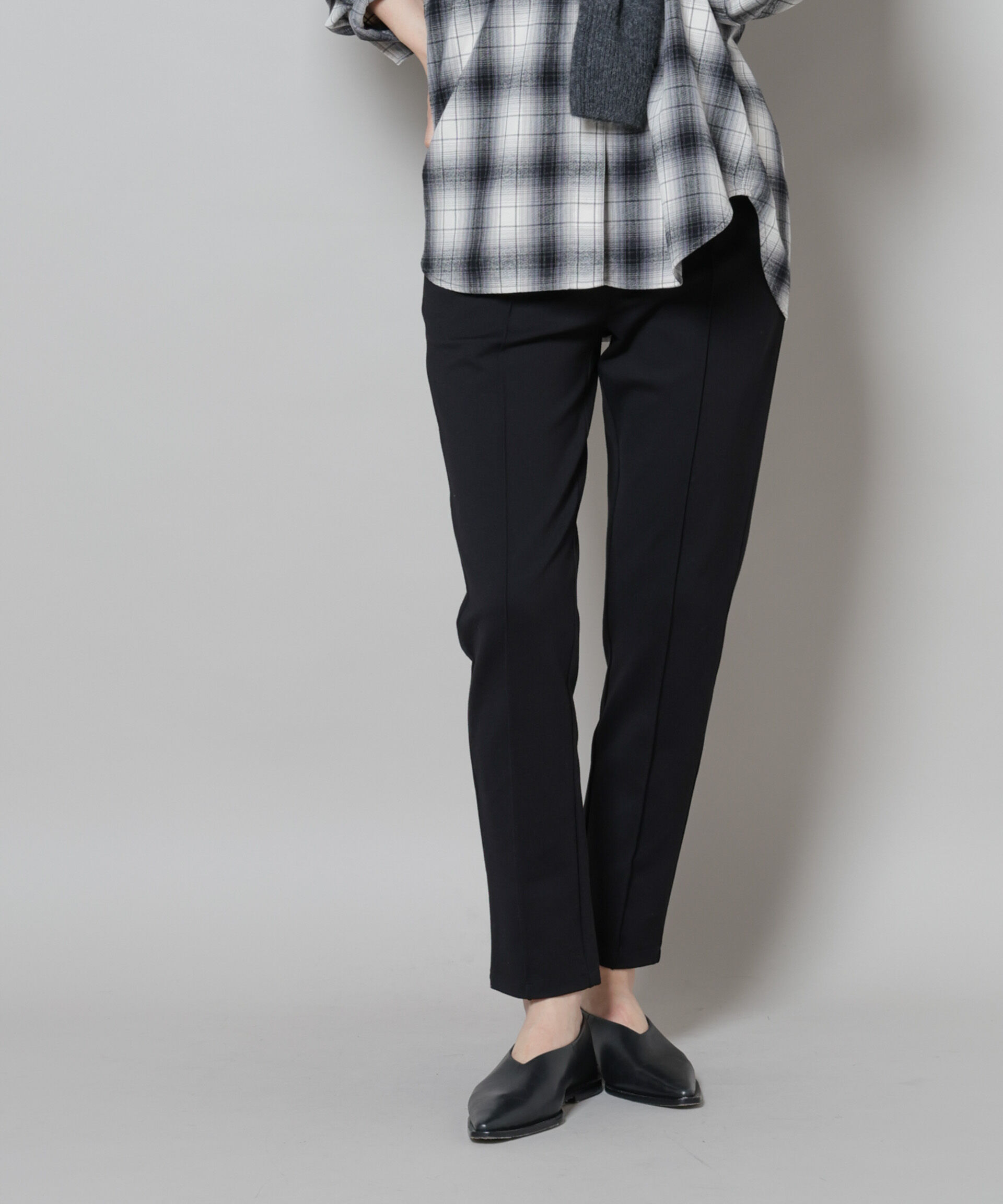 nano･universe「ピンタックポンチスリムパンツ」|チノ|