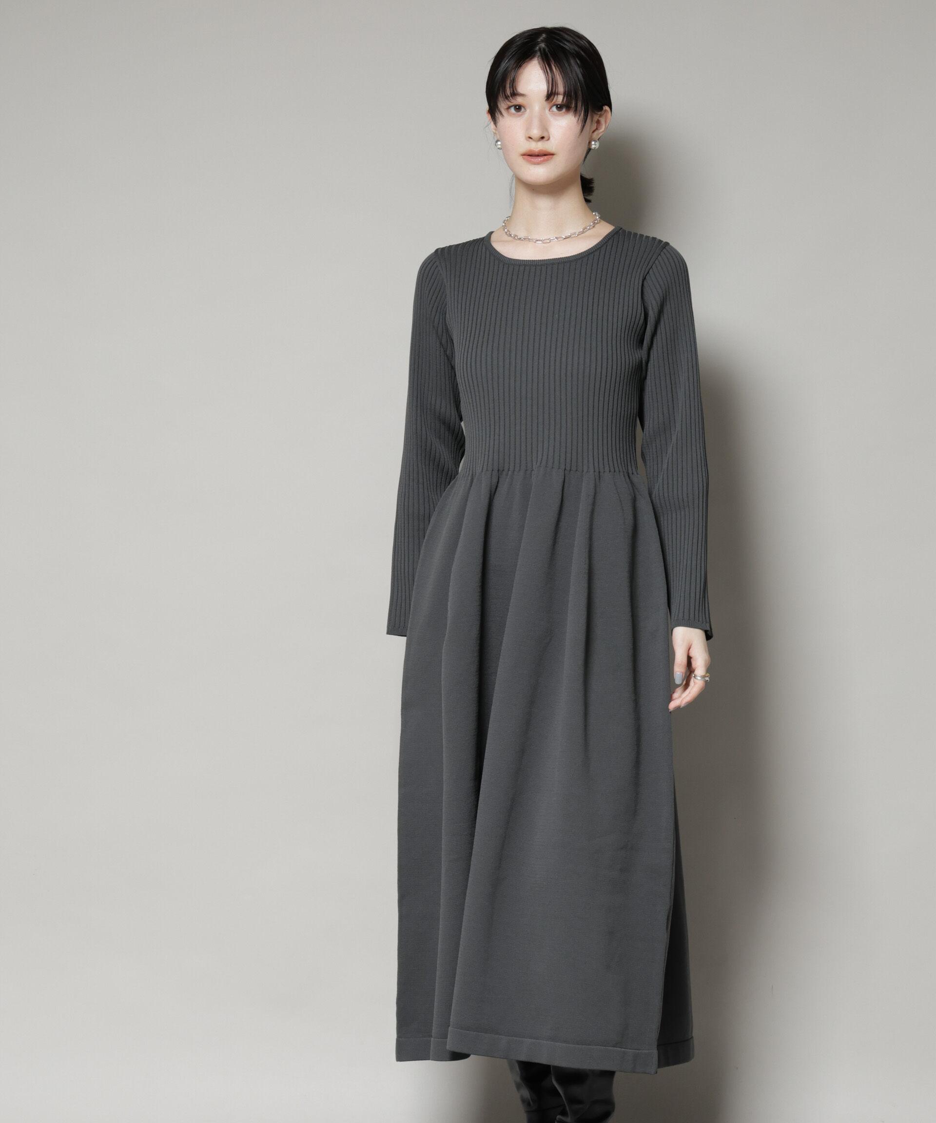 nano･universe「フォルムスカートニットワンピース」|ワンピース|