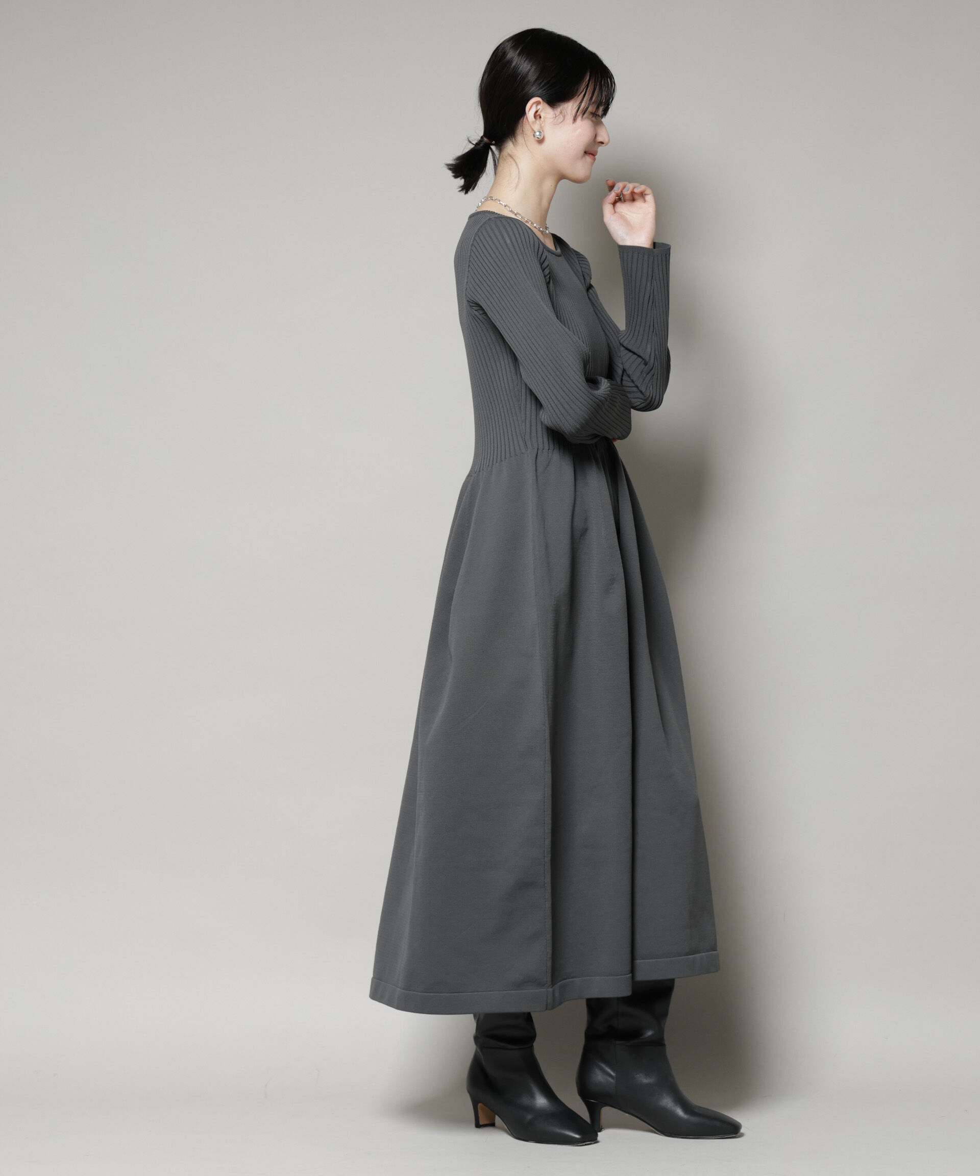 nano･universe「フォルムスカートニットワンピース」|ワンピース|