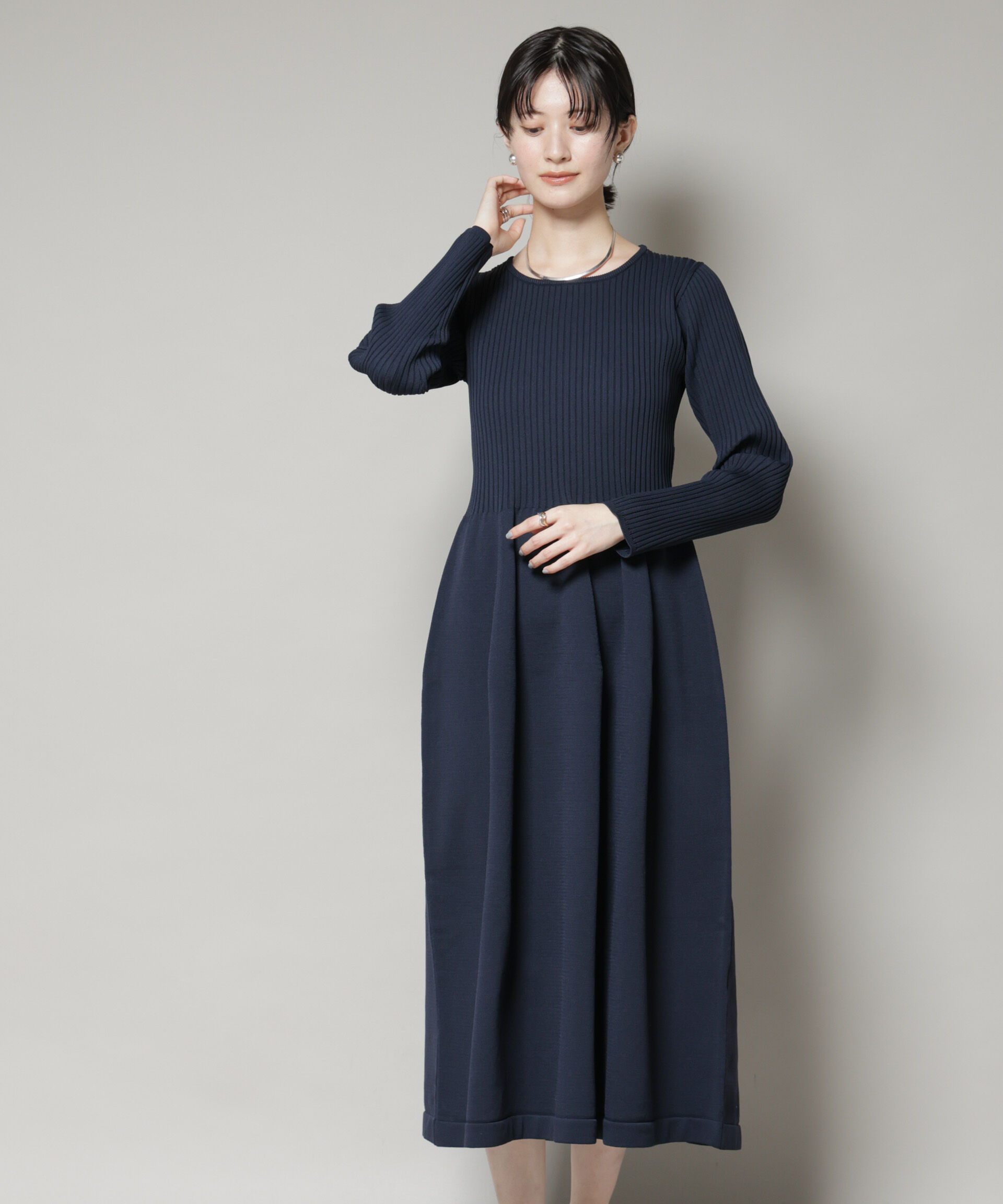 nano･universe「フォルムスカートニットワンピース」|ワンピース|