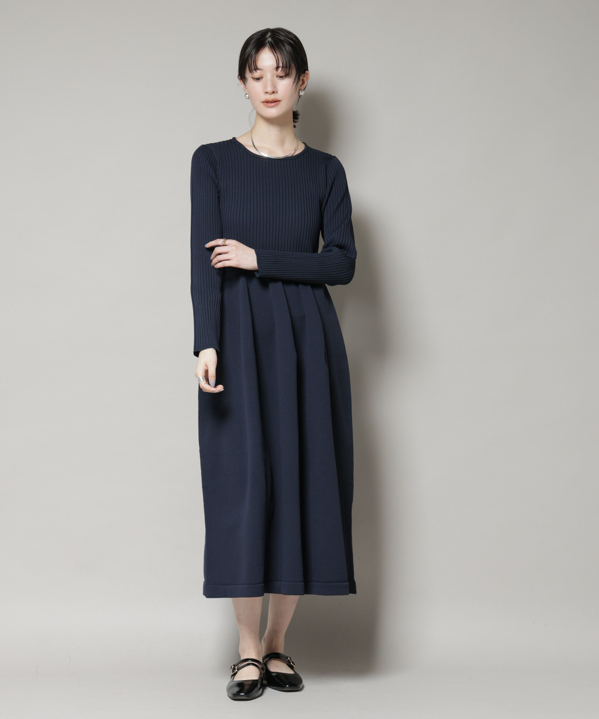 nano･universe「フォルムスカートニットワンピース」|ワンピース|