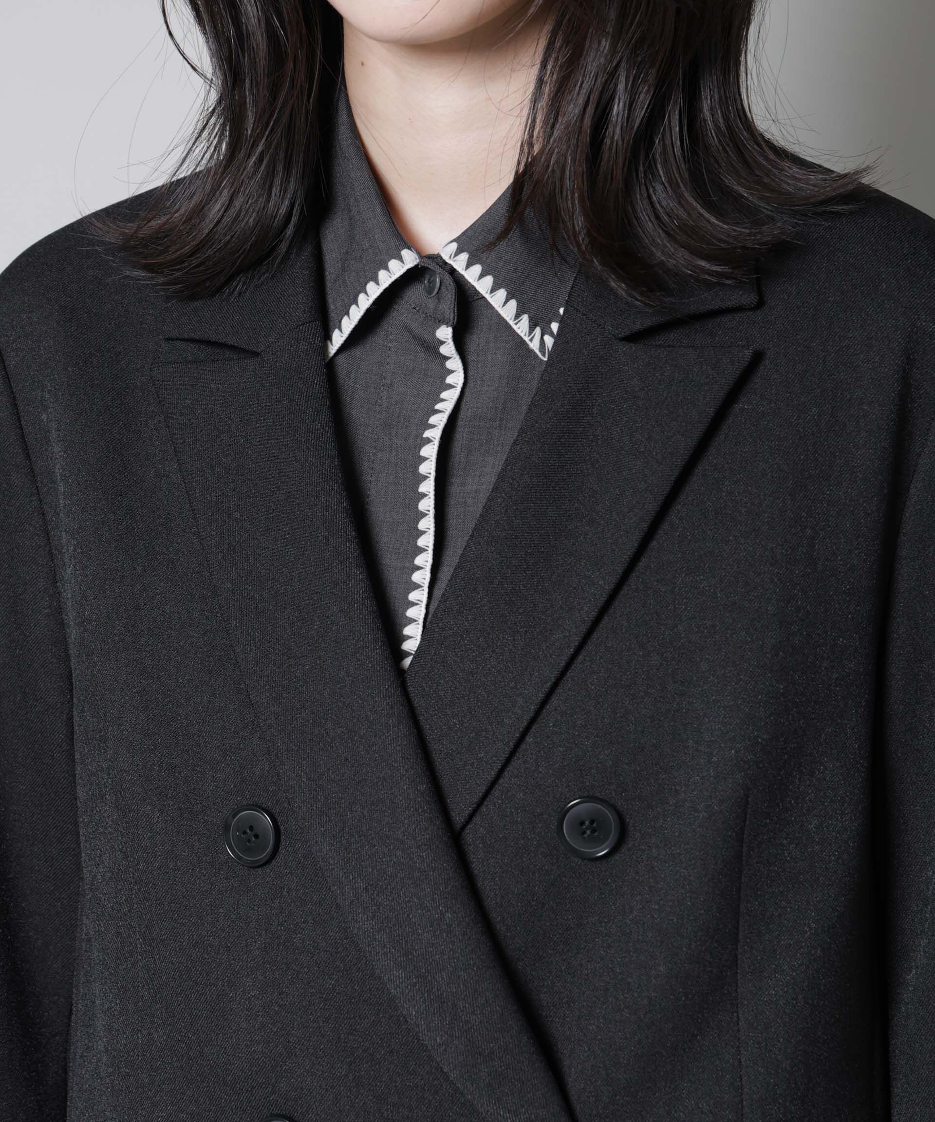 nano･universe「ストレッチサージダブルジャケット(セットアップ可)」|テーラードジャケット|