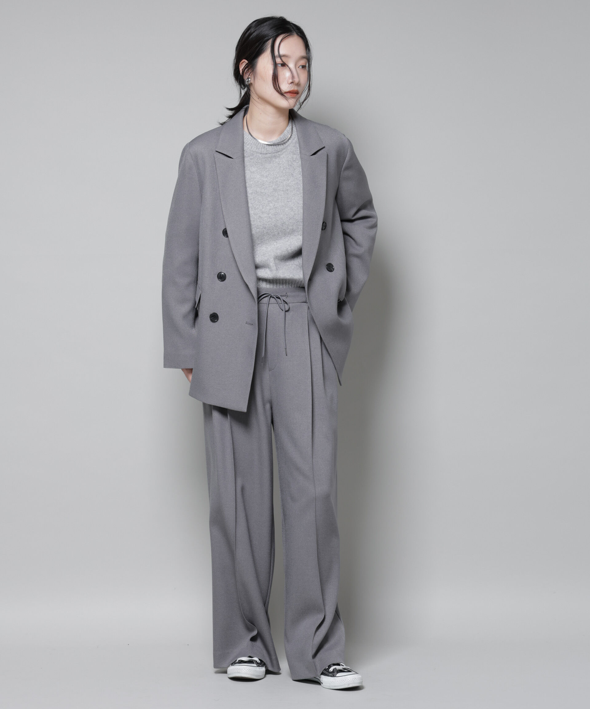 nano･universe「ストレッチサージダブルジャケット(セットアップ可)」|テーラードジャケット|