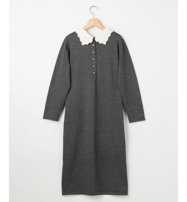 組曲「レースライク襟付きニットワンピース」|ワンピース|