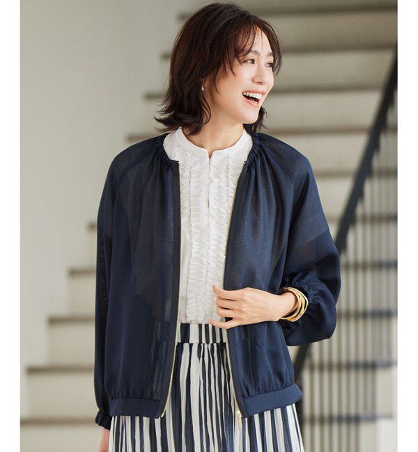 自由区「【洗える】ソフトリネンフリルディティール ブラウス」|シャツ・ブラウス|オフ