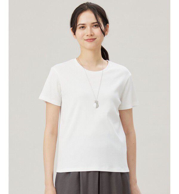 自由区「【ドラマ「明日はもっと いい日になる」着用】ソフトリブ Tシャツ」|Tシャツ・カットソー|オフ