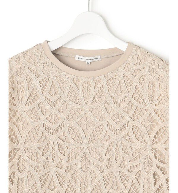 23区「【洗える/汗じみ防止加工】エンブロイダリージャージー フレンチスリーブ カットソー」|Tシャツ・カットソー|