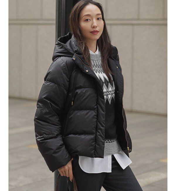 23区「【滝沢眞規子さん着用/VERY掲載】シレータフタ コンパクト ダウンコート」|ダウン|ブラック系