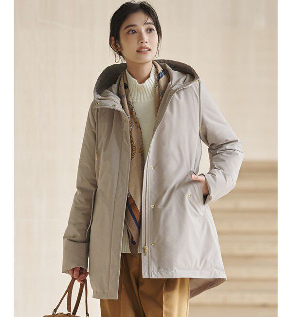 23区「【一部店舗限定/滝沢眞規子さん着用/撥水加工】ミリタリー フーデット ダウンコート」|ダウン|ベージュ系