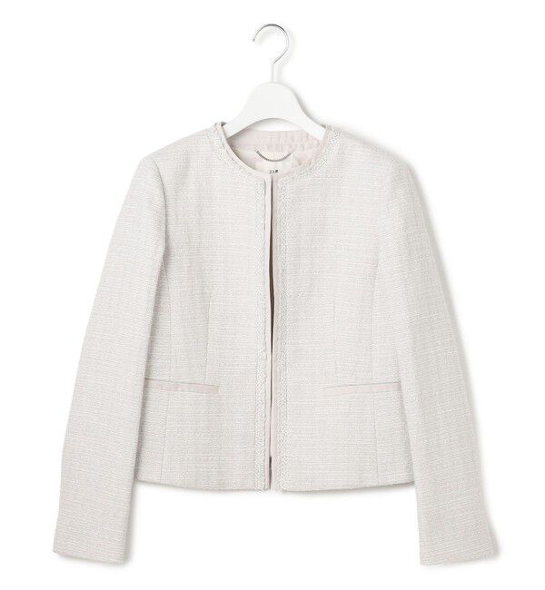 23区「【セットアップ対応】ライトシャインツイード ノーカラージャケット」|ノーカラージャケット|